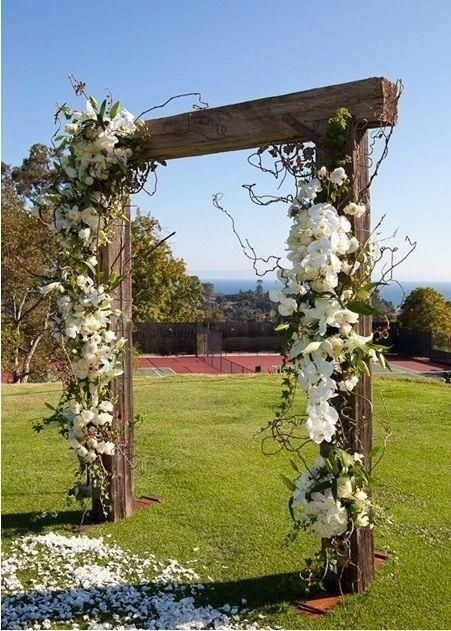 DIY Wooden Arch
 Easy diy wooden white flowers arch for 2014 wedding