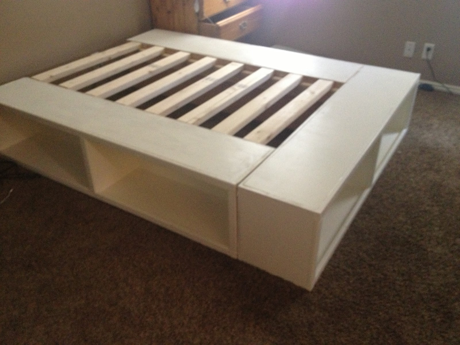 DIY Wooden Bed Frame With Storage
 DIY Storage Bed