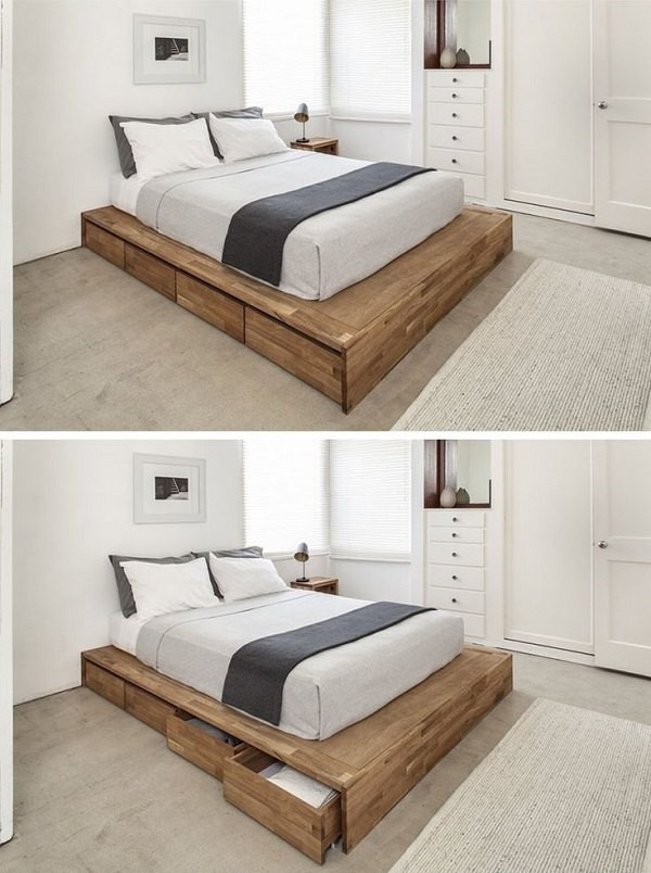 DIY Wooden Bed Frame With Storage
 DIY bed frame – creative ideas for original bedroom furniture