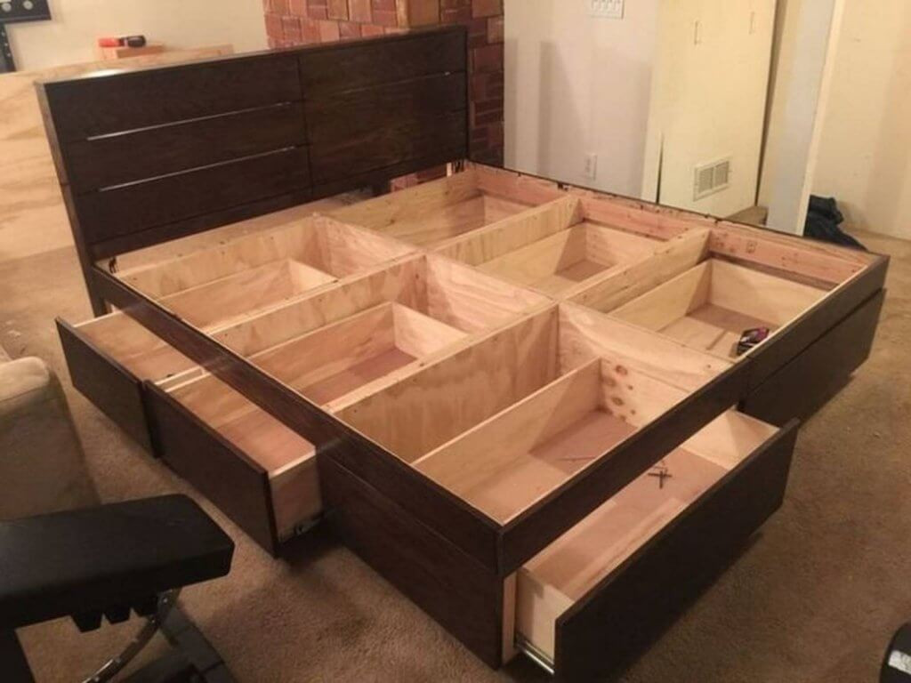 DIY Wooden Bed Frame With Storage
 30 Unique DIY Bed Frame Ideas DIY Home Art