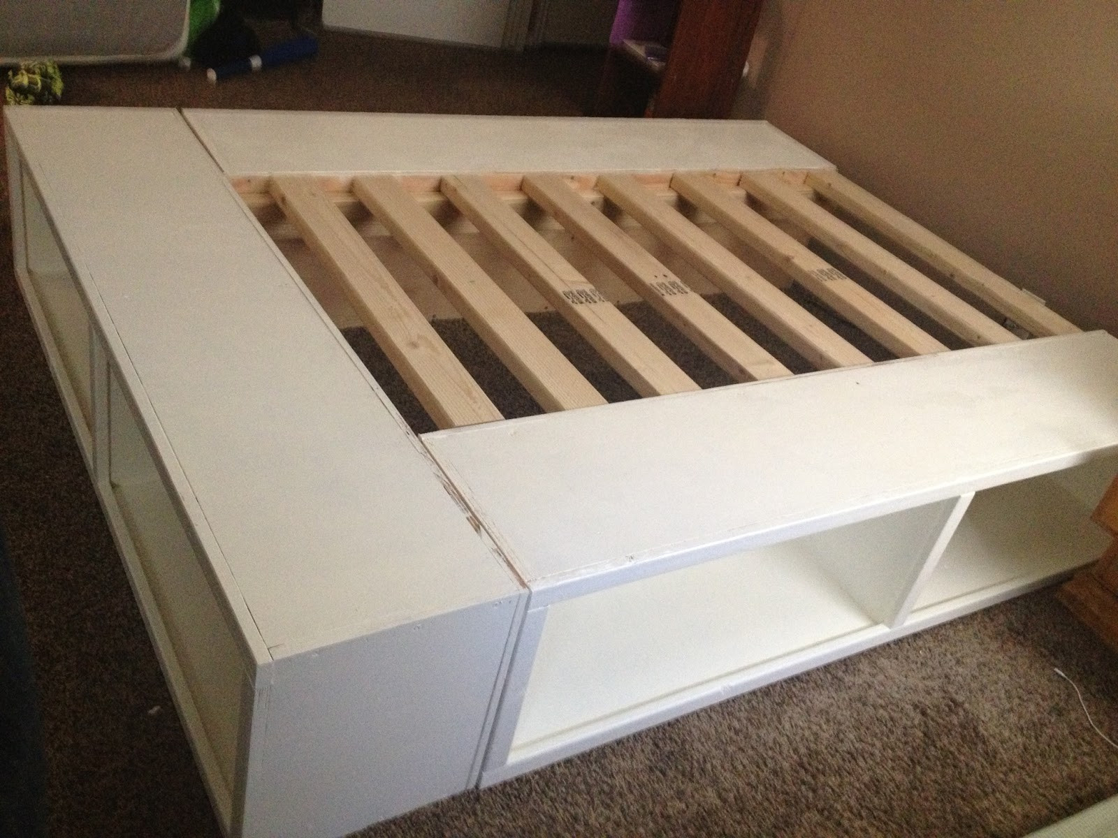 DIY Wooden Bed Frame With Storage
 DIY Storage Bed