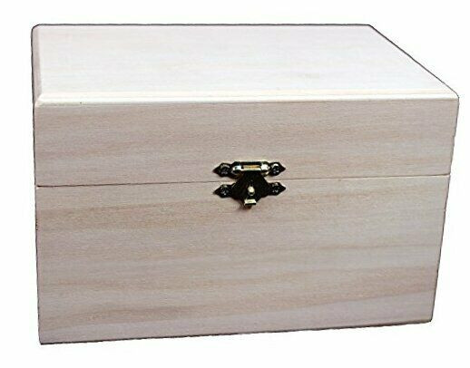 DIY Wooden Box With Hinged Lid
 Creative Hobbies Ready to Decorate Wooden Recipe Box with