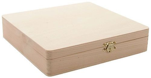DIY Wooden Box With Hinged Lid
 Unfinished Wood CIGAR BOX with Hinged Lid & Latch Closure