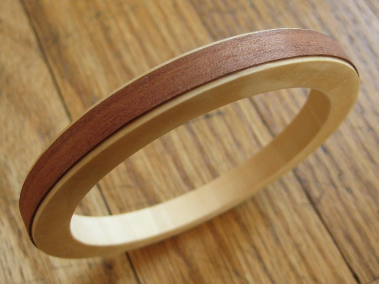 DIY Wooden Bracelet
 Two Tone Wood Bangle Bracelet How Did You Make This