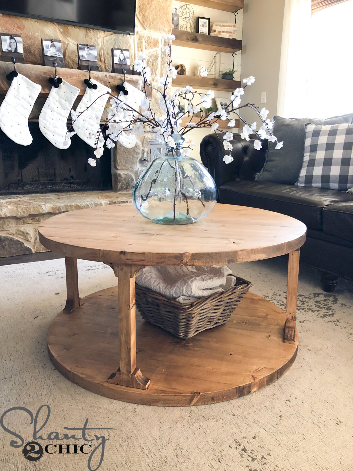 DIY Wooden Coffee Table
 DIY Round Coffee Table Shanty 2 Chic