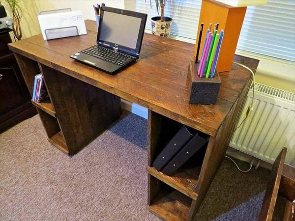 DIY Wooden Computer Desk
 DIY Pallet puter Desk with Storage