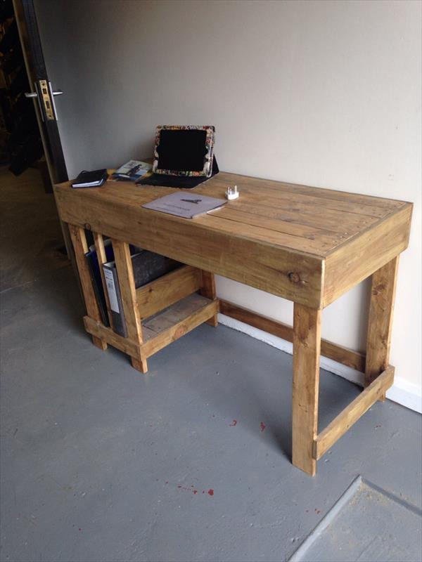 DIY Wooden Computer Desk
 DIY Wood Pallet fice puter Desk