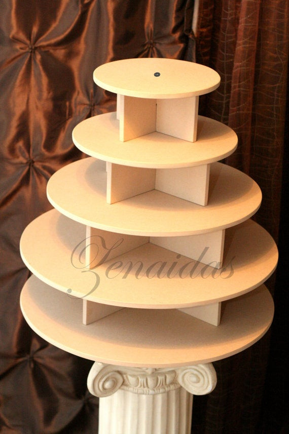 DIY Wooden Cupcake Stand
 Cupcake Stand 5 Tier Round MDF Wood Unpainted DIY 100 Cupcake