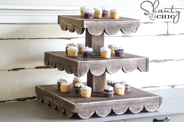 DIY Wooden Cupcake Stand
 DIY Cupcake Stand And a Giveaway Shanty 2 Chic