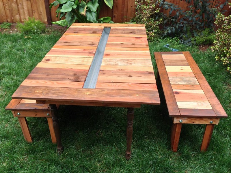 DIY Wooden Picnic Table
 Picnic table with built in cooler plans