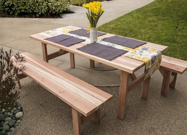 DIY Wooden Picnic Table
 26 Easy DIY Picnic Tables You Can Build for Quality Time