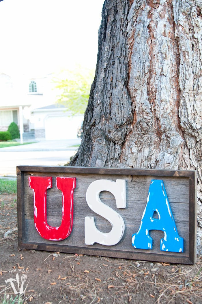 DIY Wooden Plaques
 Easy DIY Rustic USA Wood Sign a Houseful of Handmade