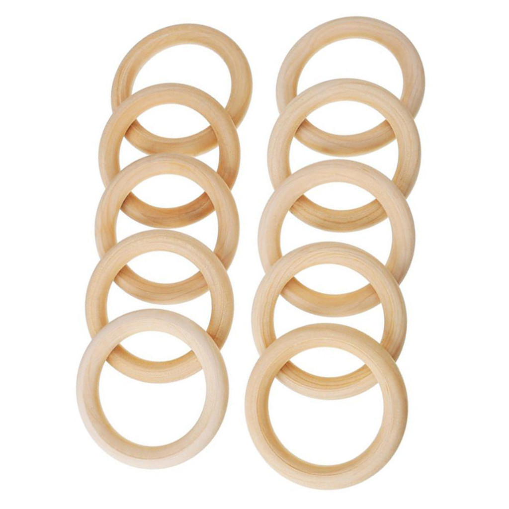 DIY Wooden Teething Ring
 20pcs Cute Wooden Natural Chewie Teether Wood DIY Baby Toy