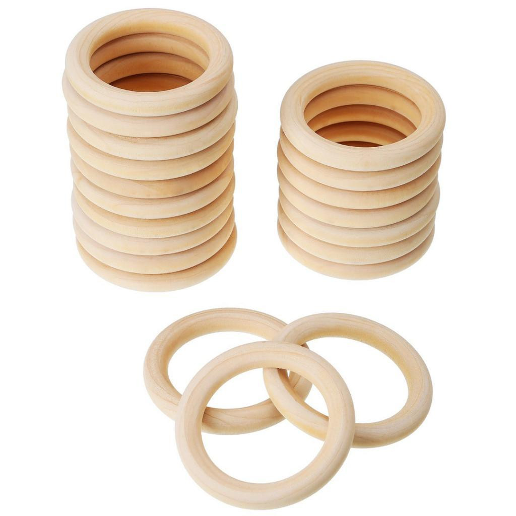 DIY Wooden Teething Ring
 20pcs Natural Unfinished Wooden Teether Wood Baby Teething