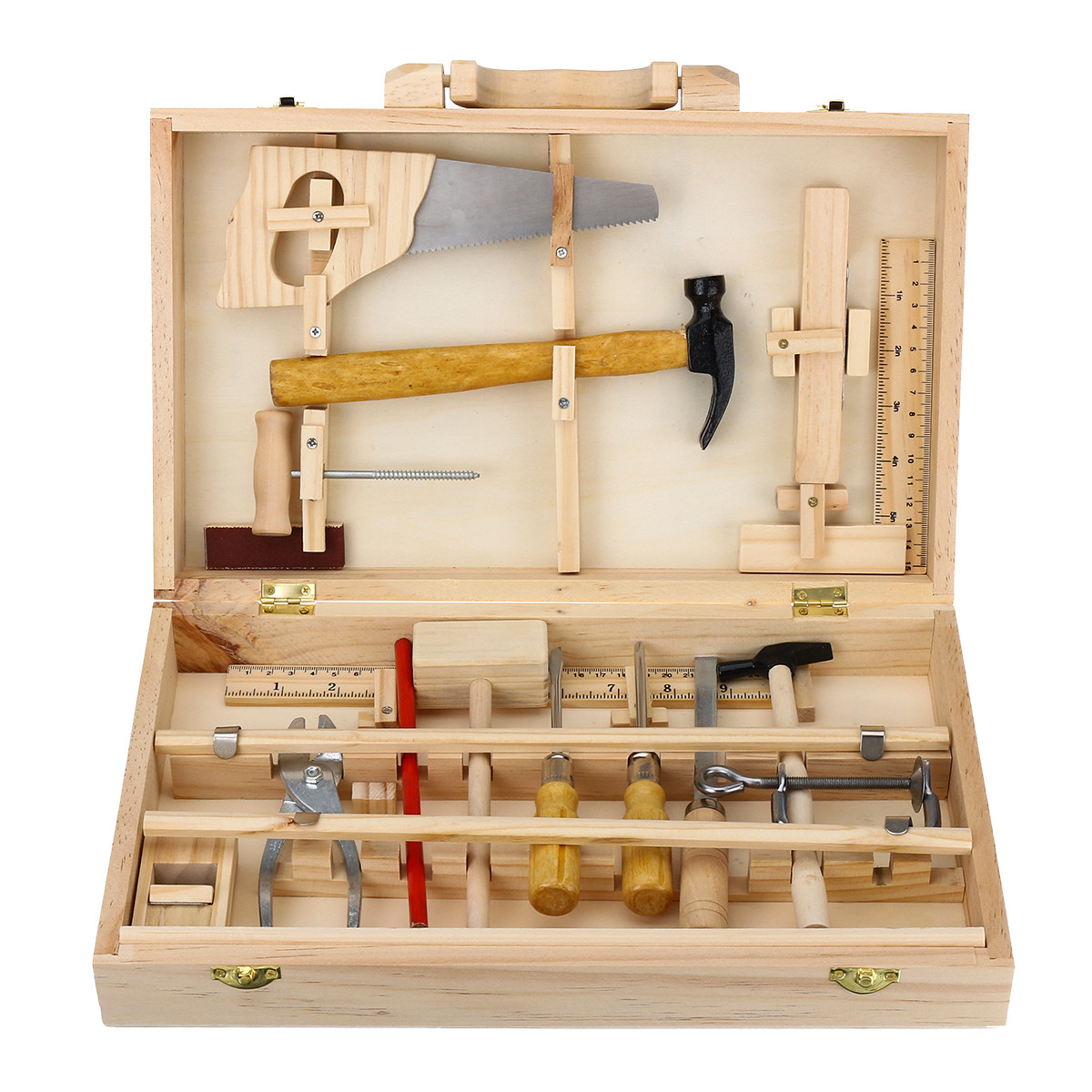 DIY Wooden Tool Chest
 Kid Wooden Storage Toy Tool Set ToolBox DIY Educational