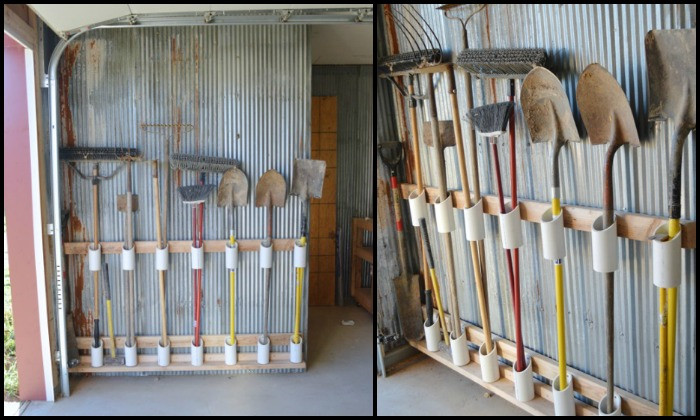 DIY Yard Tool Organizer
 Organize your garage by making a PVC yard tool storage