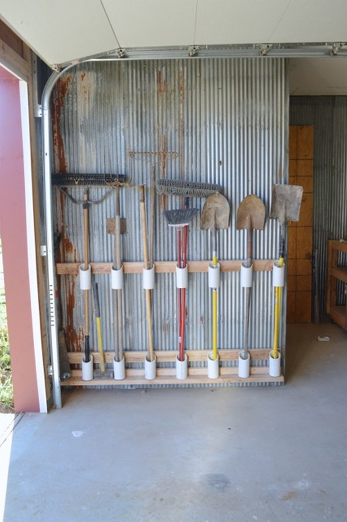 DIY Yard Tool Organizer
 Organize your garage by making a PVC yard tool storage