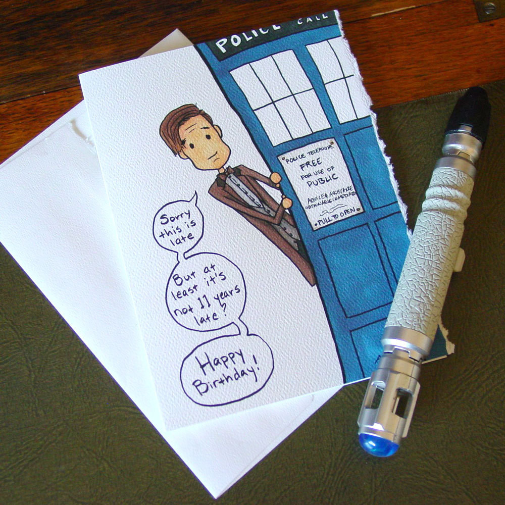 Doctor Who Birthday Card
 Doctor Who Belated Birthday Card Eleventh Doctor Late