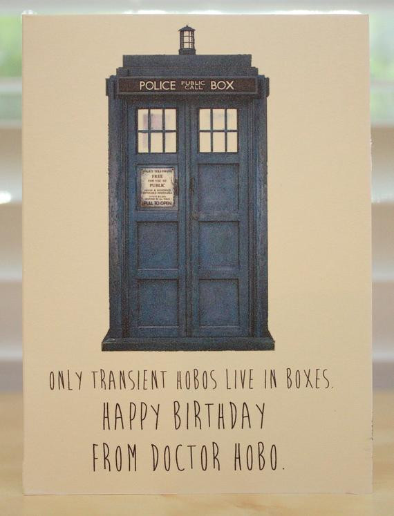 Doctor Who Birthday Card
 Doctor Who Birthday card Tardis Dr Who geeky party