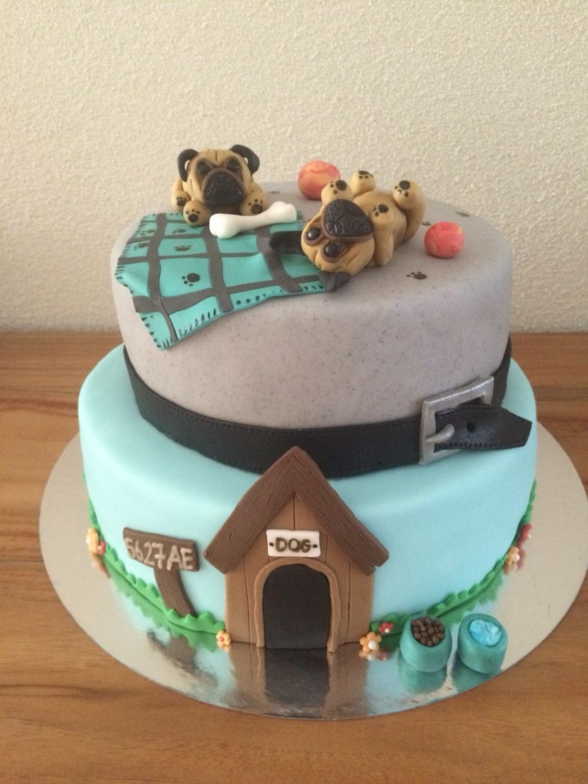 Dog Birthday Cake Ideas
 Fondant pug dog cake