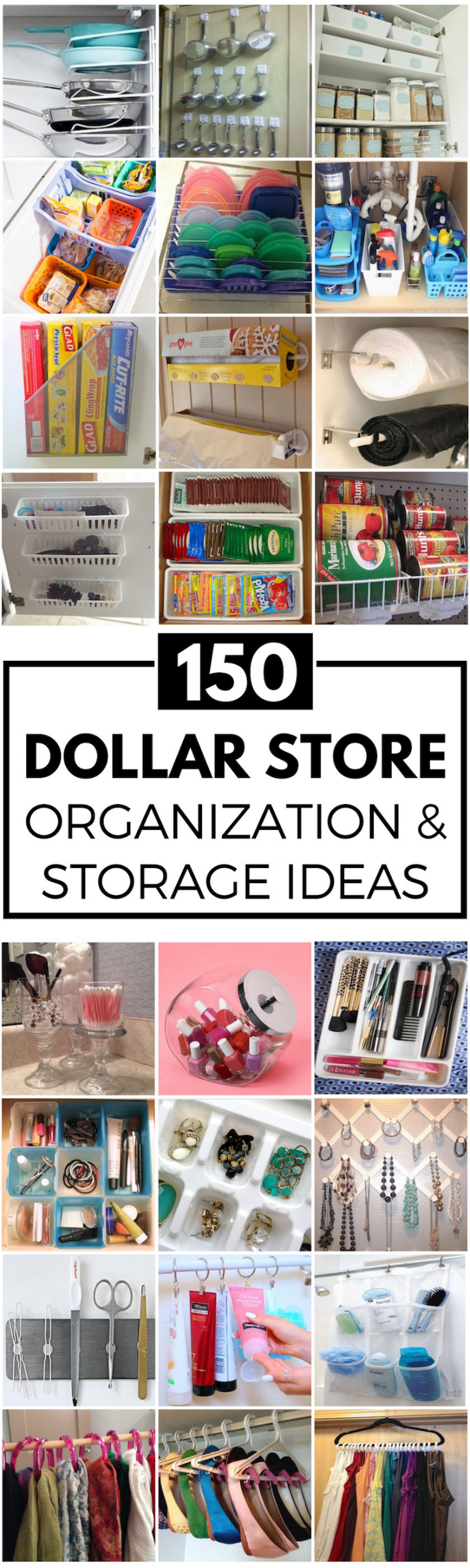 Dollar Store DIY Organization
 150 DIY Dollar Store Organization and Storage Ideas