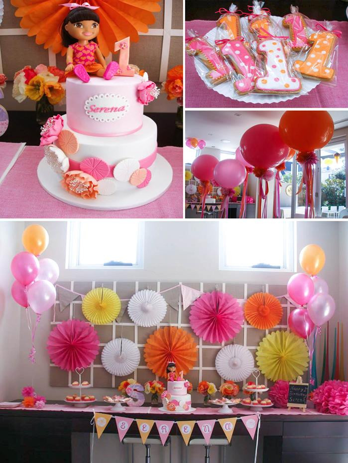 Dora Birthday Decorations
 Kara s Party Ideas Dora the Explorer modern girl birthday