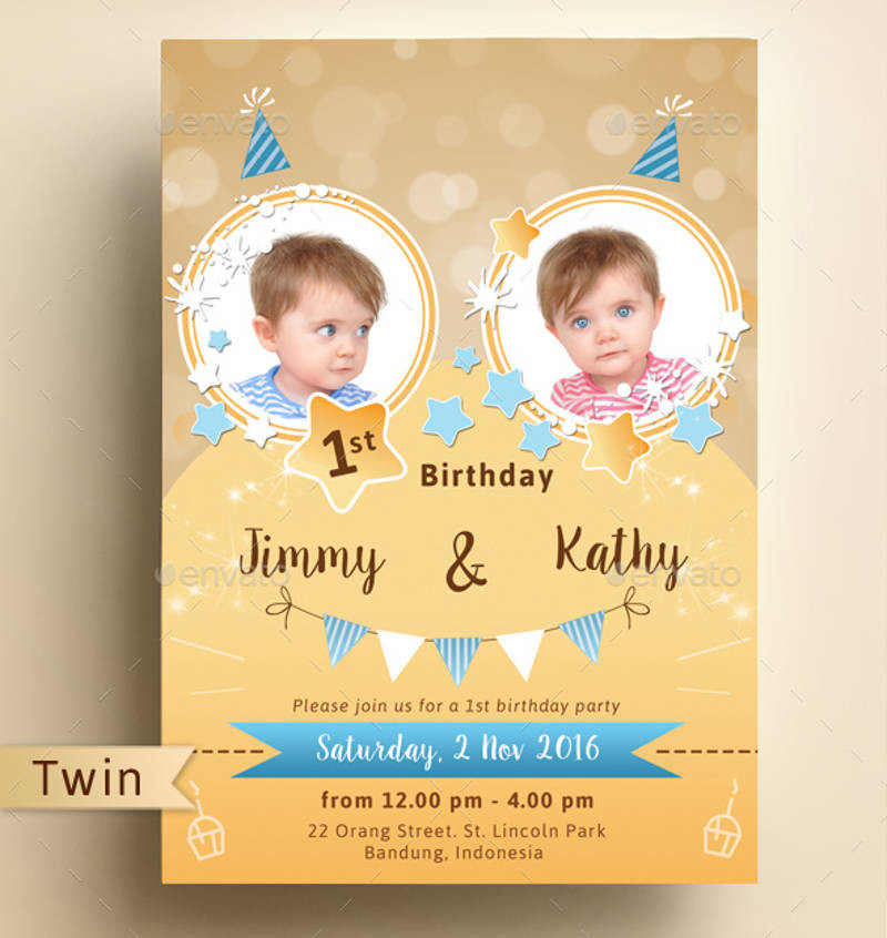 Double Birthday Invitations
 FREE 10 Double Birthday Party Invitation Designs