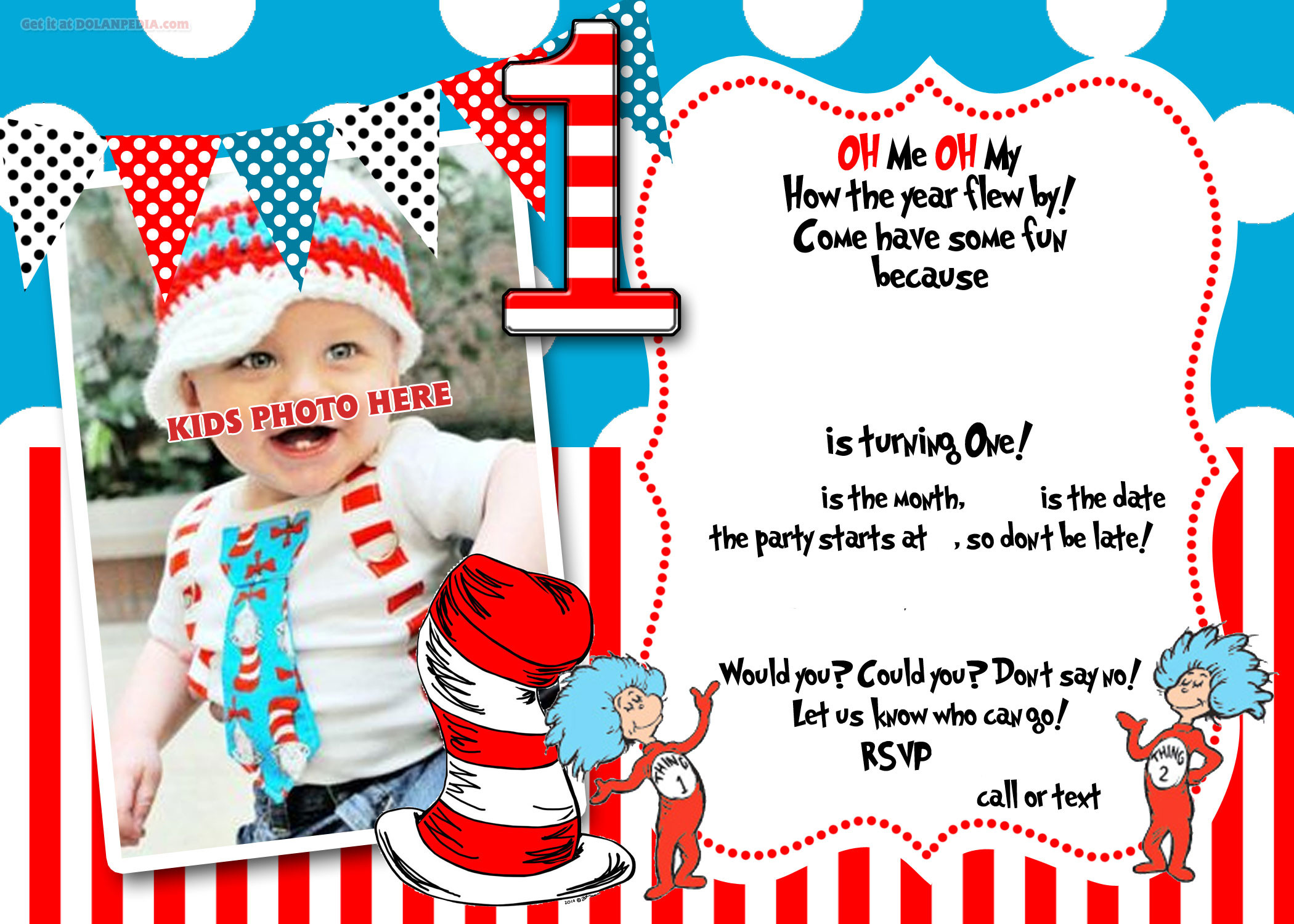 Dr Seuss 1St Birthday Party Ideas
 dr Seuss 1st Birthday Invitation Template UPDATE – FREE