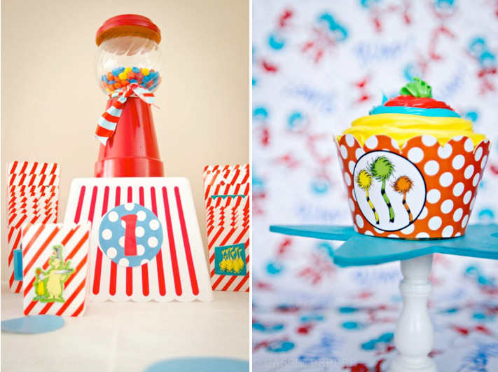 Dr Seuss 1St Birthday Party Ideas
 Kara s Party Ideas Dr Seuss Boy Girl Cat in the Hat 1st