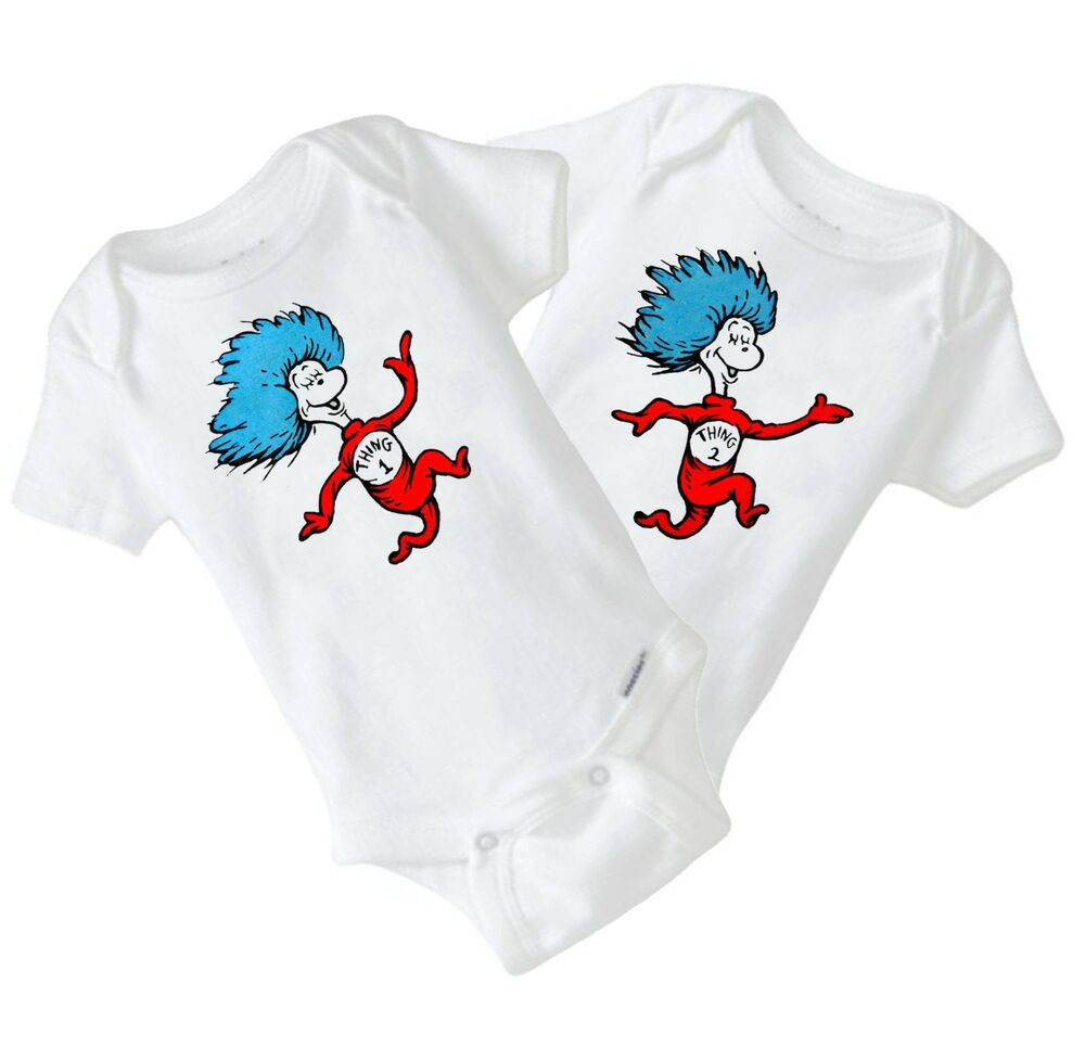 Dr.Seuss Baby Shower Gifts
 Twin Baby Dr Seuss Bodysuit baby shower t cool baby