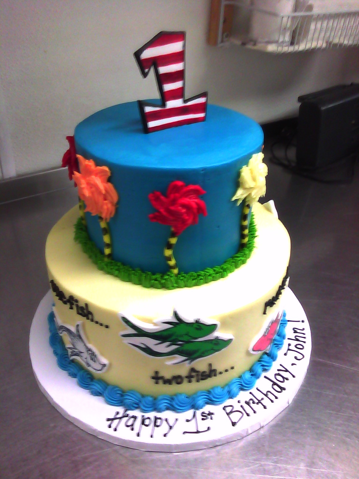 Dr Seuss Birthday Cake
 Dr Seuss 1st Birthday Cake