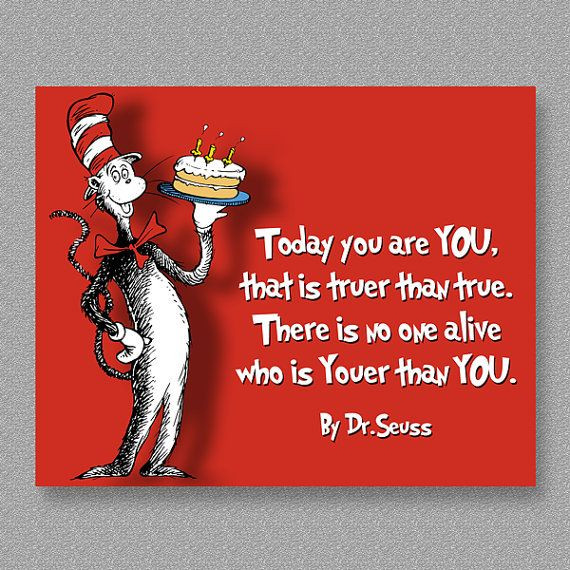 Dr Seuss Happy Birthday To You Quotes
 Dr Seuss Quote Birthday Wall Art Print Printable by