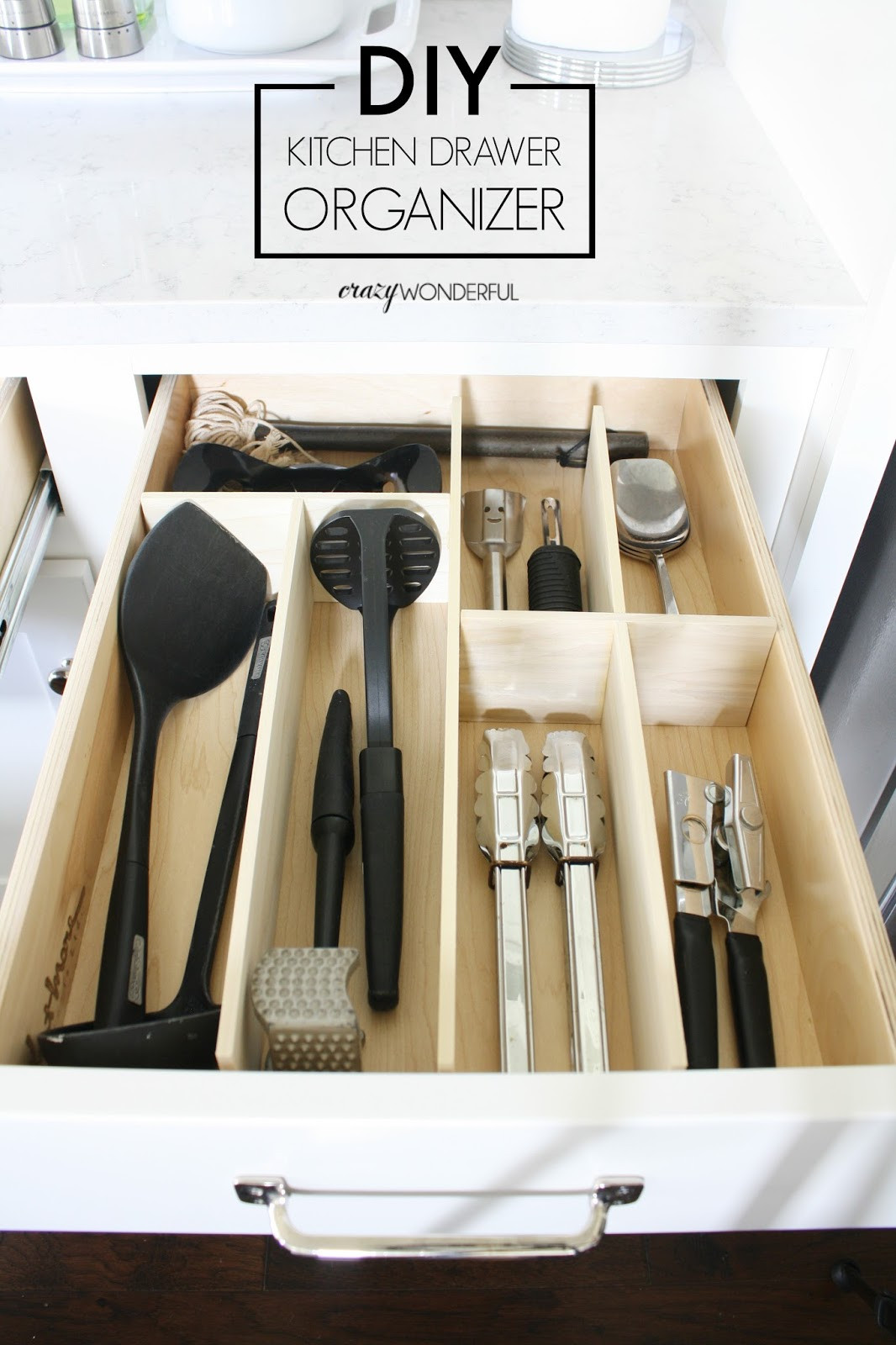 Drawer Organizer DIY
 DIY custom kitchen drawer organizers Crazy Wonderful