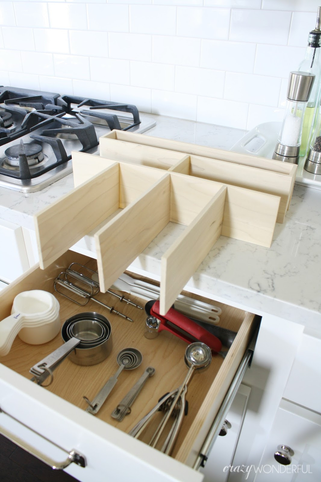 Drawer Organizer DIY
 DIY custom kitchen drawer organizers Crazy Wonderful