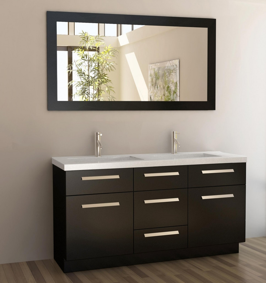 Dual Bathroom Sink
 60 Inch Double Sink Bathroom Vanity with Quartz