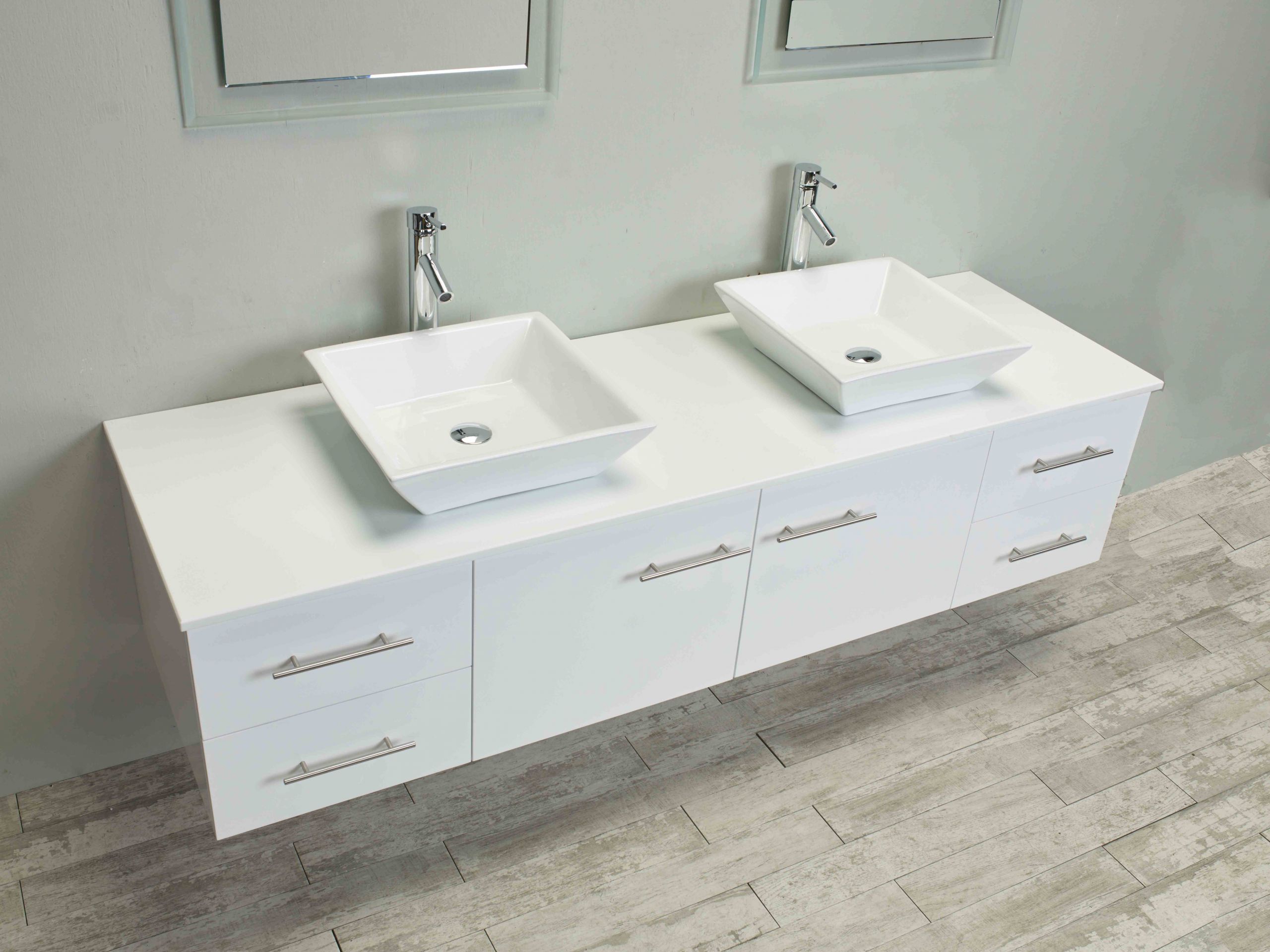 Dual Bathroom Sink
 Totti Wave 72 inch White Modern Double Sink Bathroom