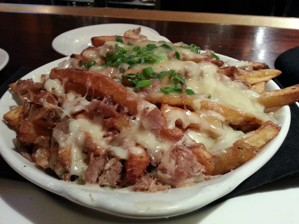 Duck Fat Gravy
 Poutine Duck fat fries duck confit duck gravy gruyere