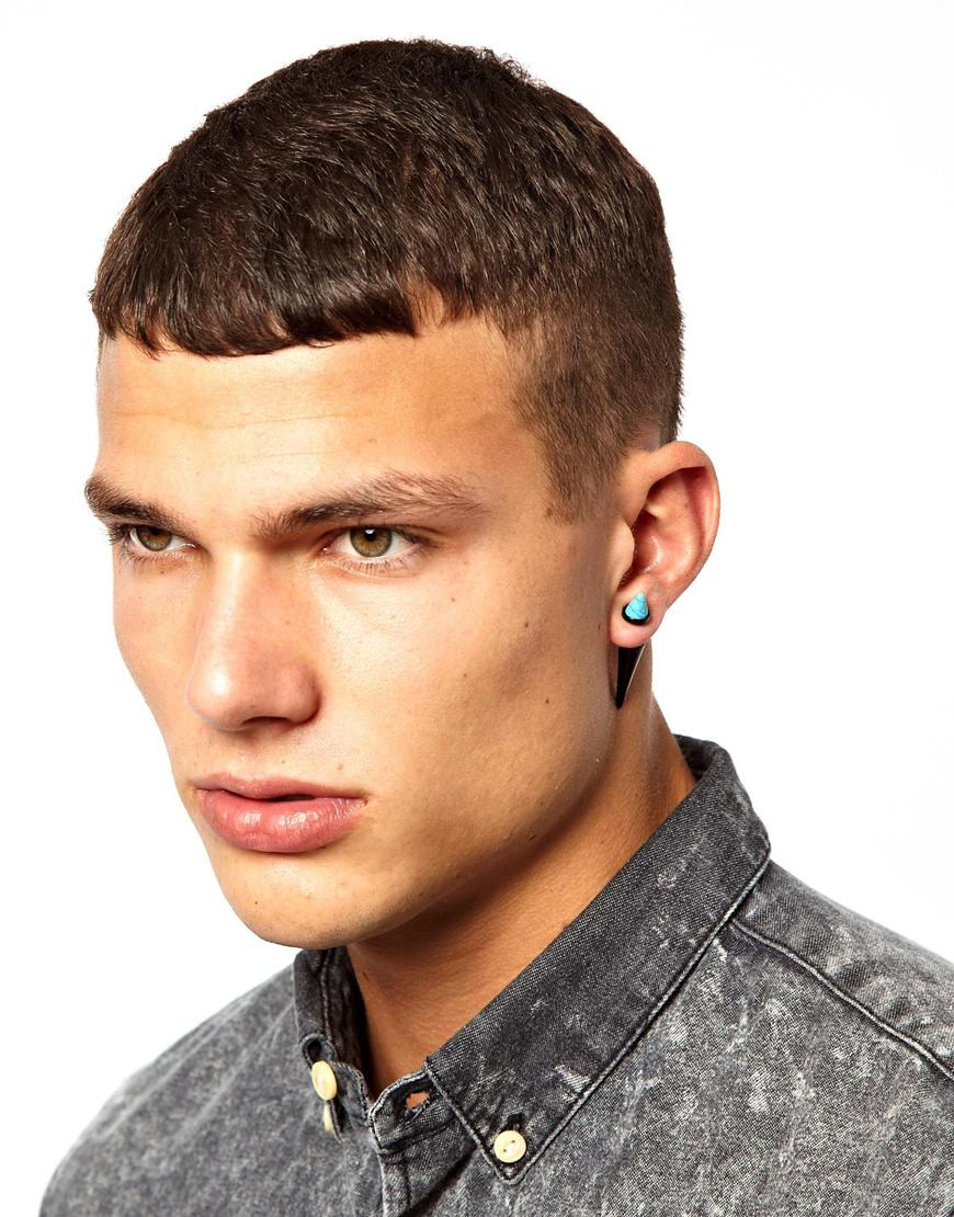 Earring Men
 Lyst ASOS Earrings with Turquoise Spike in Metallic for Men