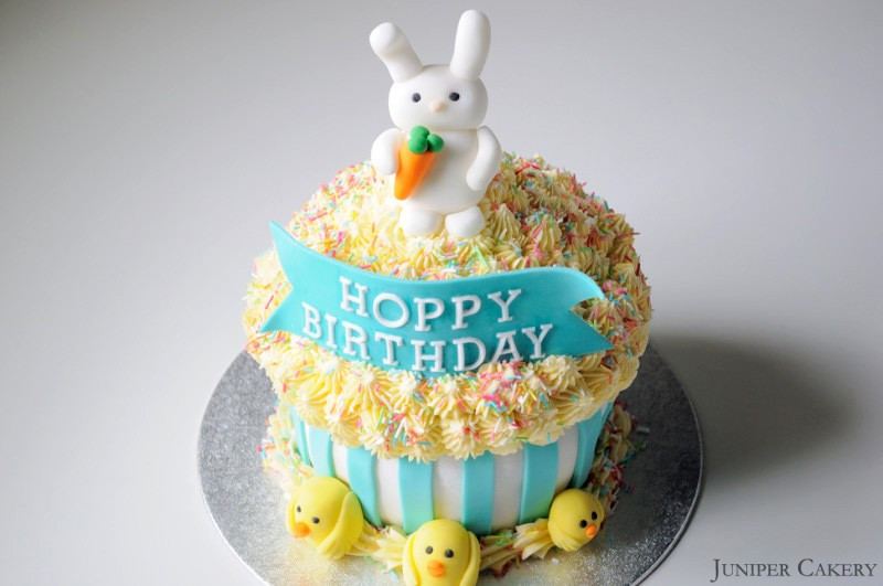 Easter Birthday Cakes
 Hoppy Birthday Giant Cupcake Juniper Cakery