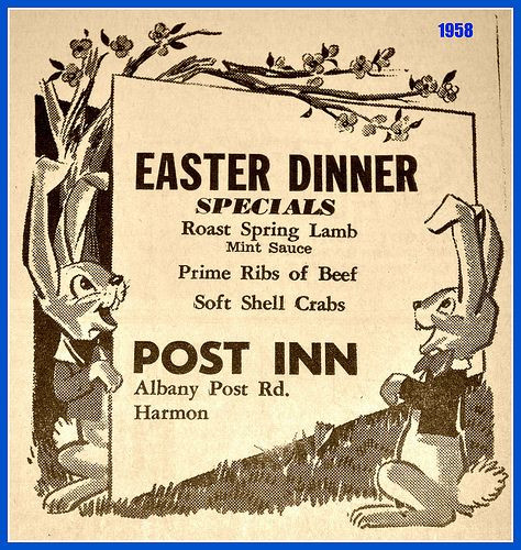 Easter Dinner Albany Ny
 1950 s Post Inn Albany NY Easter Dinner