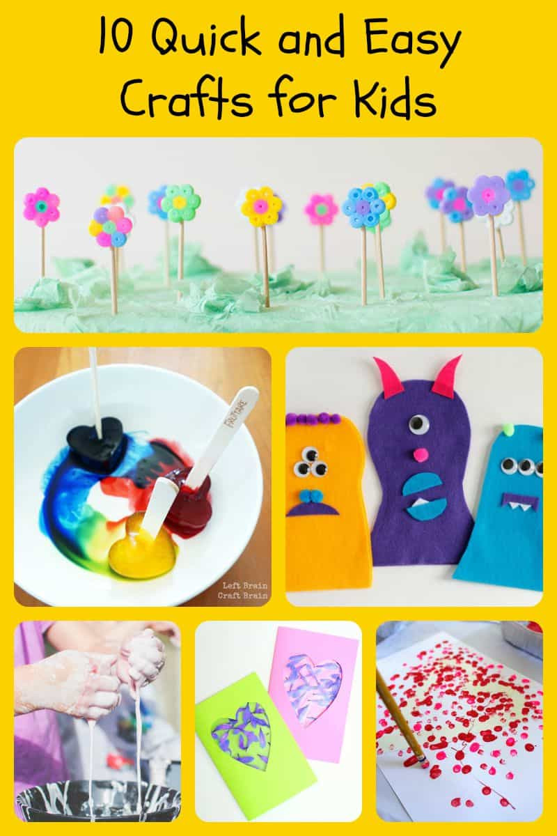 Easy Activities For Kids
 10 Quick and Easy Crafts for Kids 5 Minutes for Mom