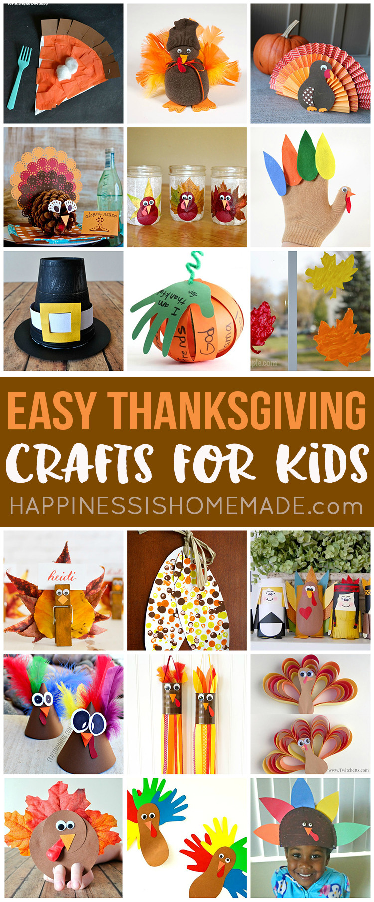 Easy Activities For Kids
 Easy Thanksgiving Crafts for Kids to Make Happiness is