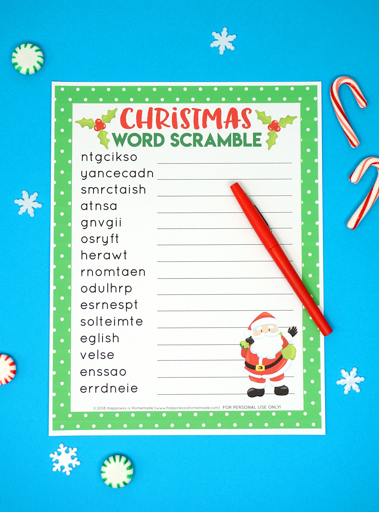 Easy Christmas Games For Adults
 Christmas Word Scramble Printable Happiness is Homemade