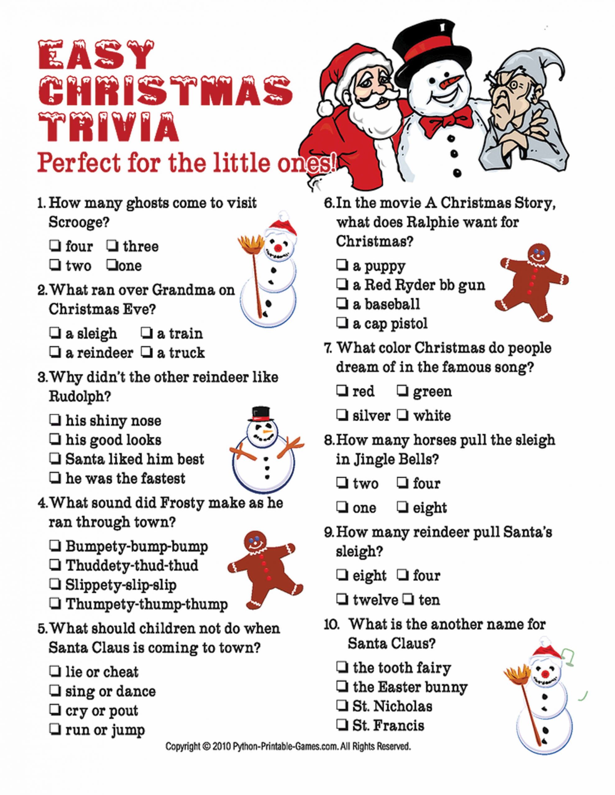 Easy Christmas Games For Adults
 Christmas Trivia – Bowie News