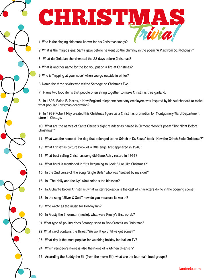 Easy Christmas Games For Adults
 56 Interesting Christmas Trivia
