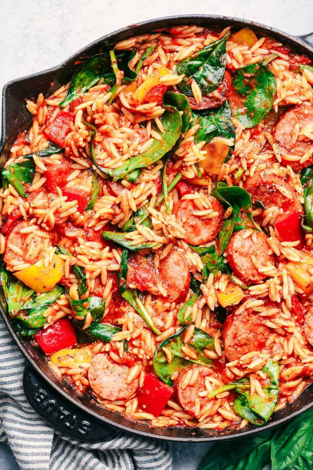 Easy Italian Sausage Recipes
 Italian Sausage and Ve able Orzo Skillet