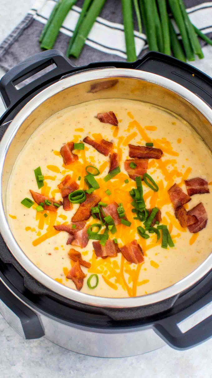 Easy Loaded Baked Potato Soup
 Easy Instant Pot Soups Sweet and Savory Meals