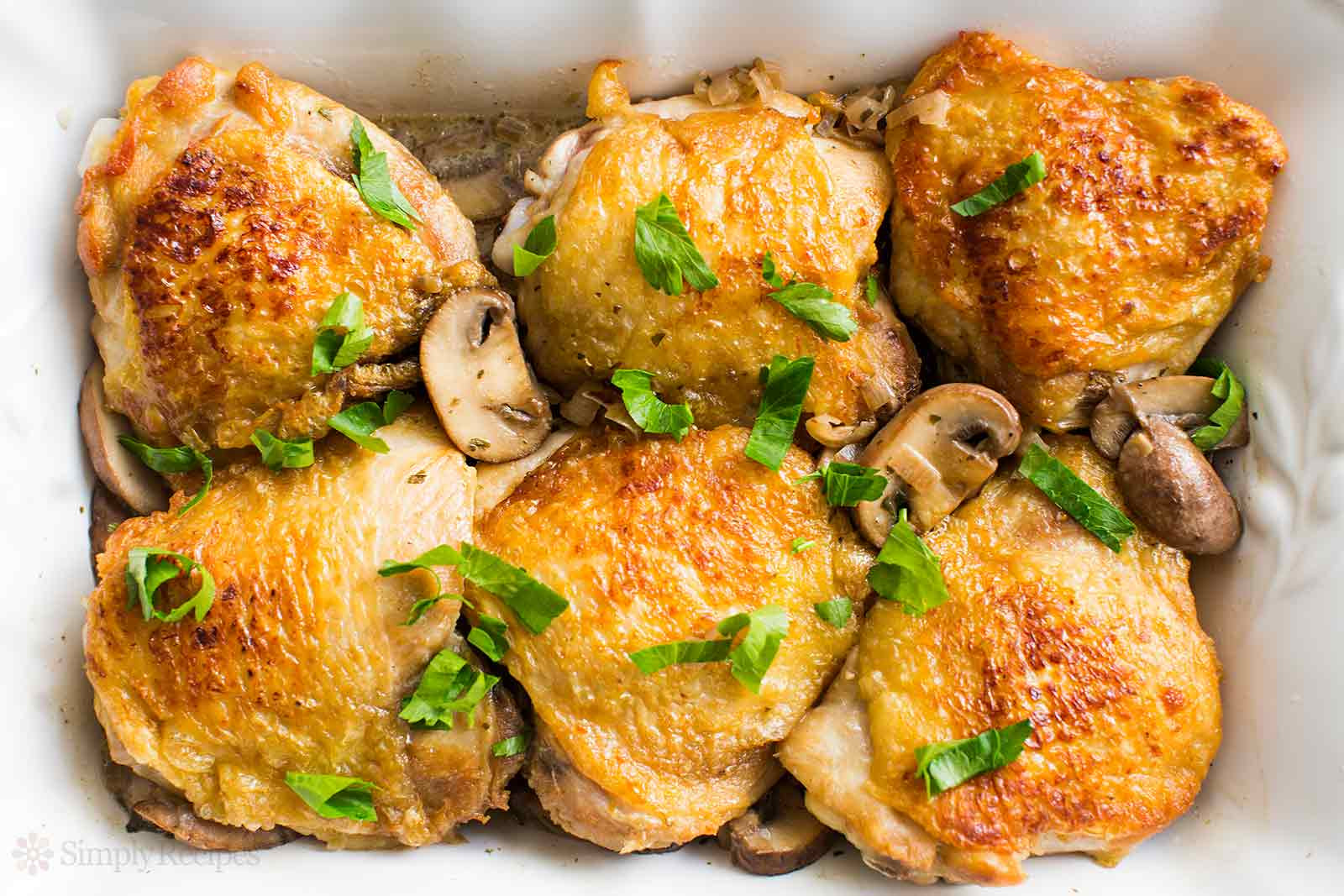 Easy Mushroom Recipe
 Chicken Thighs with Mushrooms and Shallots Recipe