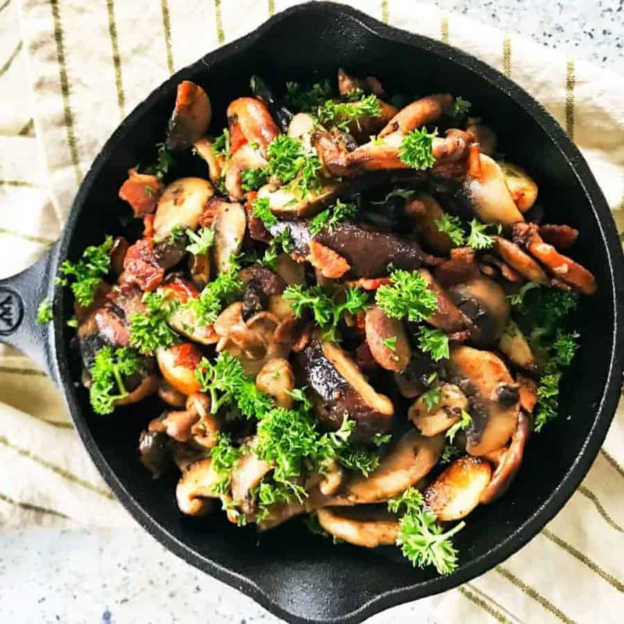 Easy Mushroom Recipe
 Keto Mushrooms with Bacon