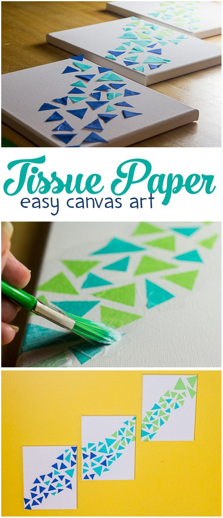 Easy Paper Crafts For Adults
 Easy Tissue Paper Canvas Art